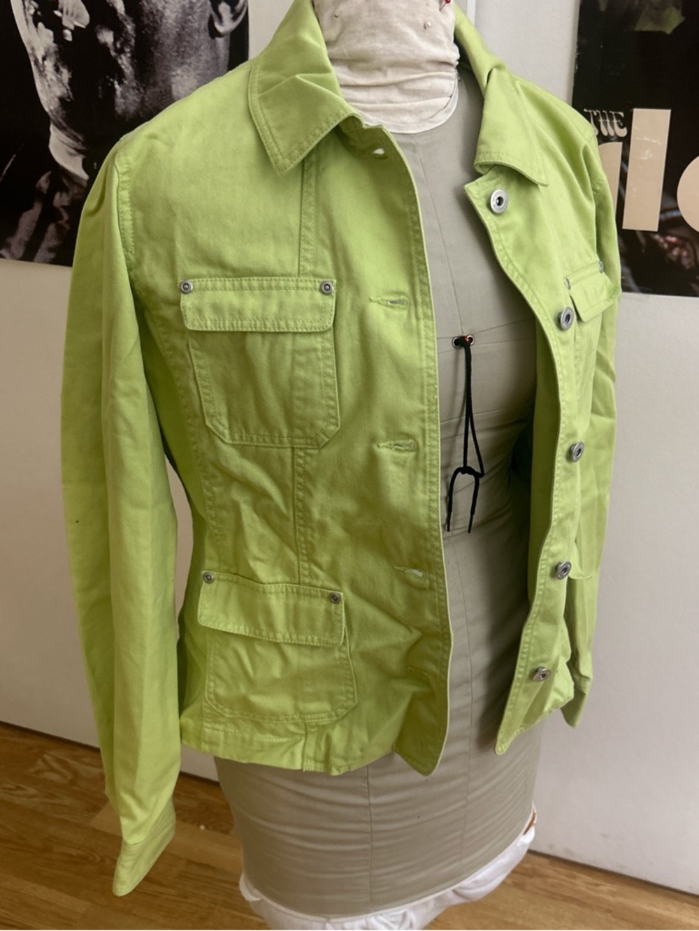 Liz Claiborne Green Denim Utility Jacket